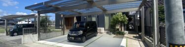 岡山市北区の新築外構施工例_スタイリッシュなカーポート